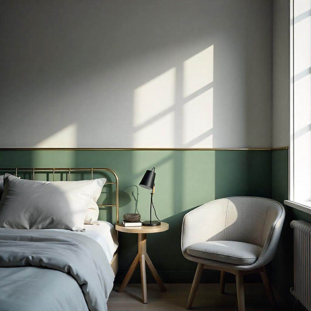 Grey and green wall color combination